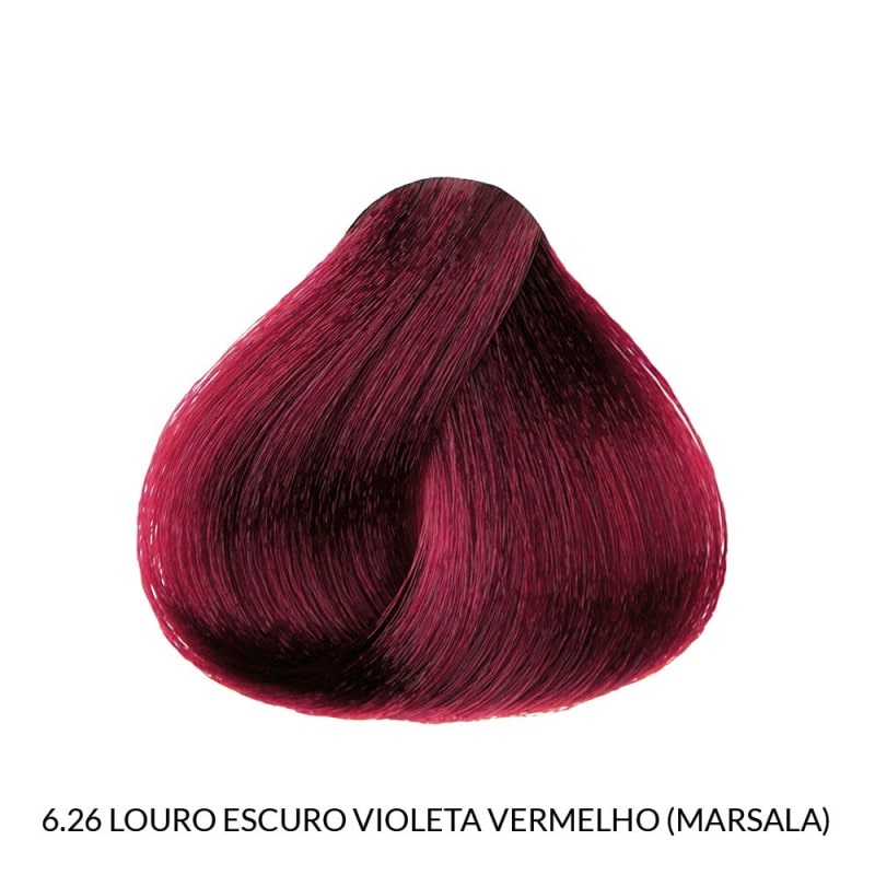 Richée Prismcolor Coloração 6/26 Louro Escuro Violeta Vermelho (Marsala) 60g