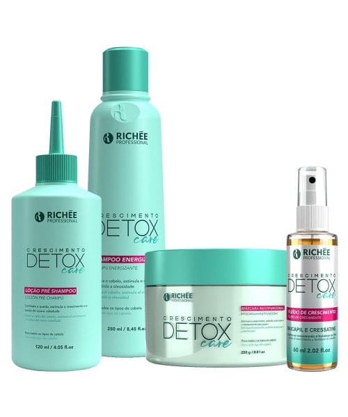 Richée Detox Care Kit Shampoo Máscara Fluído e Loção